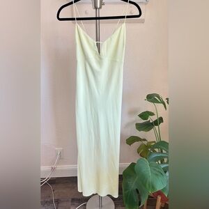 Abercrombie & fitch lime green yellow slip dress